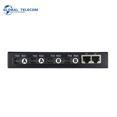convertisseur de médias de la fibre 4port, émetteur-récepteur optique 10/100/1000M de l'Ethernet 2RJ45