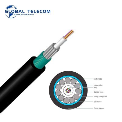 Noyau du rongeur 2-24 de fibre de GYXTS anti de tube blindé extérieur de câble optique Uni