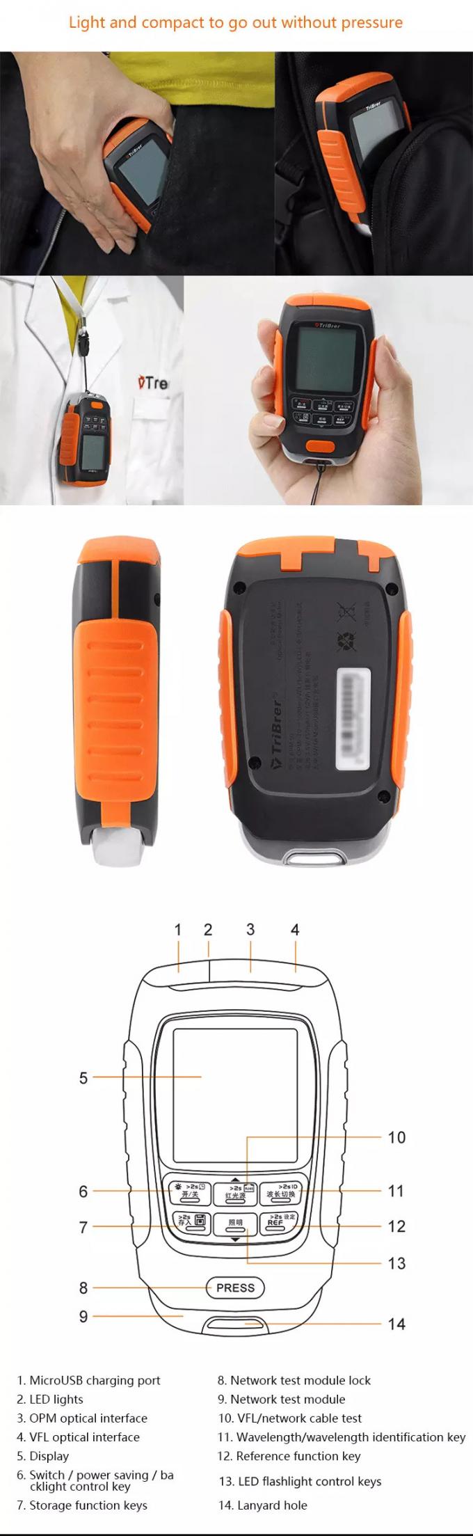 TriBrer APM50 Mini Optical Power Meter OPM FTTH multifonctionnel 7