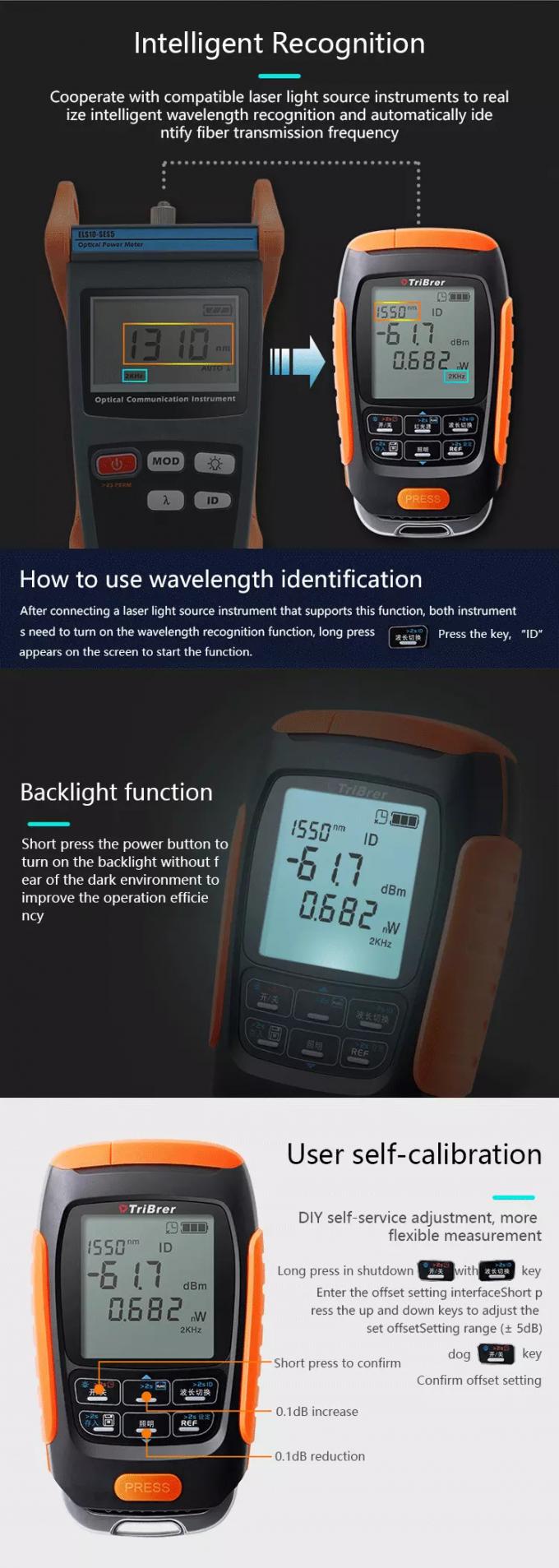 TriBrer APM50 Mini Optical Power Meter OPM FTTH multifonctionnel 4